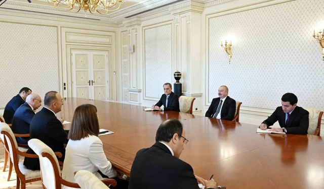 Azerbaycan Cumhurbaşkanı Aliyev, Çavuşoğlu’nu kabul etti