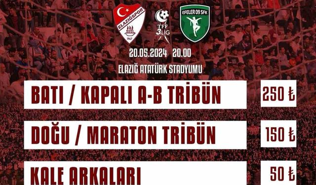 Elazığspor’dan son maça özel hatıra bileti