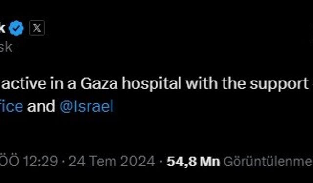 Elon Musk: "Starlink Gazze’deki bir hastanede aktif"