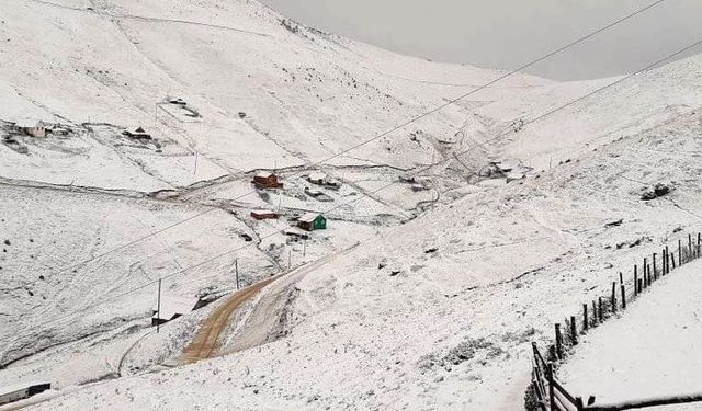 Gümüşhane’de yaylalar beyaz örtüyle kaplandı