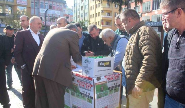 Kahverengi Kokarcayla mücadele için üreticiye ilaçlama makinesi dağıtıldı