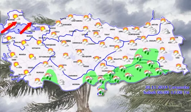 Meteoroloji'den 20 Kasım raporu... Kıyılarda yağmur Marmara'da kuvvetli rüzgar