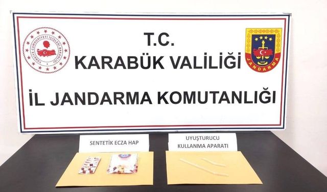 Karabük’te 12 adet  sentetik ecza hap ele geçirildi