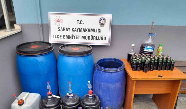 Tekirdağ’da 386 litre kaçak içki ele geçirildi