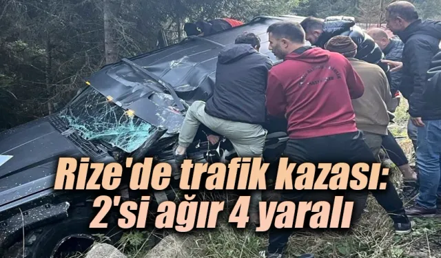 Rize’de trafik kazası: 2’si ağır 4 yaralı