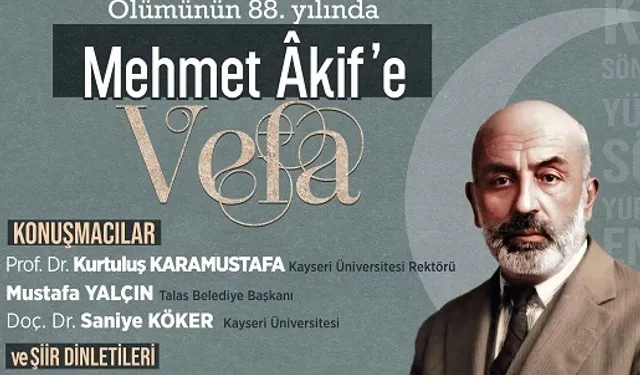 Kayseri Talas Mehmet Akif'i unutmadı