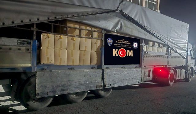 Durdurulan tırda 5 ton 250 kilogram gümrük kaçağı tütün ele geçirildi