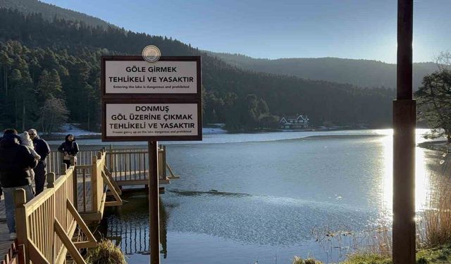 Gölcük Tabiat Parkı, buz tuttu: Ortaya güzel görüntüler çıktı