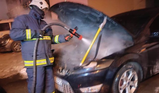 Van’da park halindeki otomobilde yangın