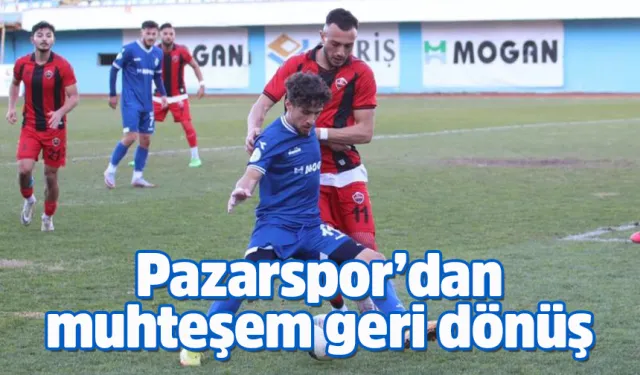 Pazarspor geri düştüğü karşılaşmada  Yozgat Bld. Bozokspor'u 2-1 yendi