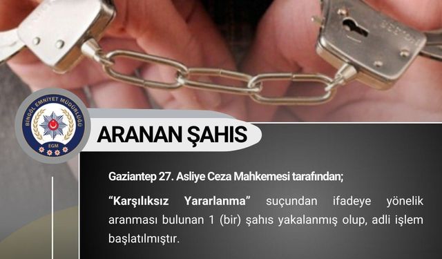 Bingöl’de aranan 3 şüpheli yakalandı