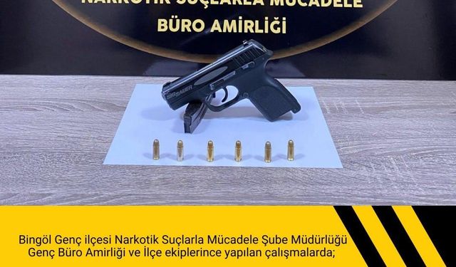 Bingöl’de ruhsatsız tabanca ele geçirildi