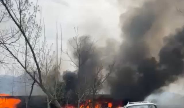 Garajda çıkan yangın güçlükle söndürüldü