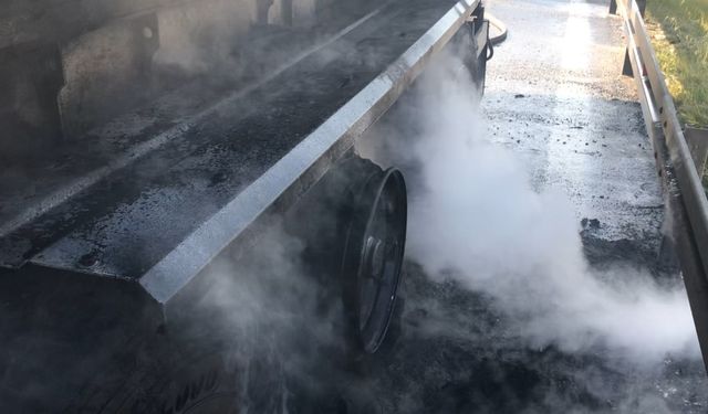 TEM’de seyir halindeki tırda yangın çıktı
