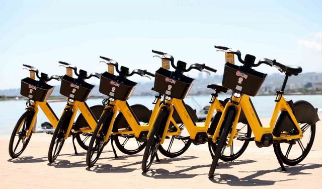 Atakum sahilinde pedal destekli elektrikli bisikletler hizmete girdi