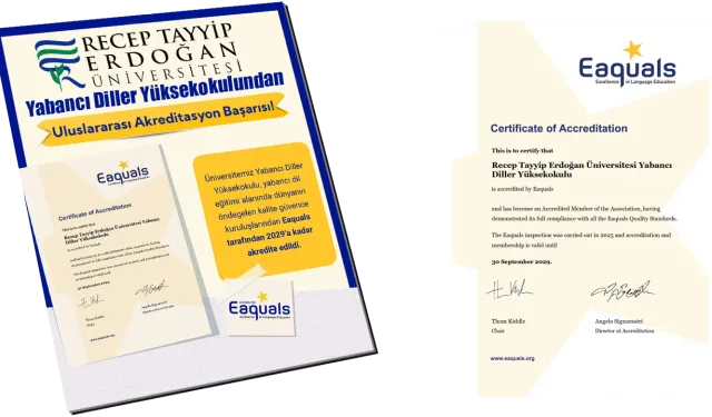 RTEÜ YDY'den Uluslararası Akreditasyon Başarısı