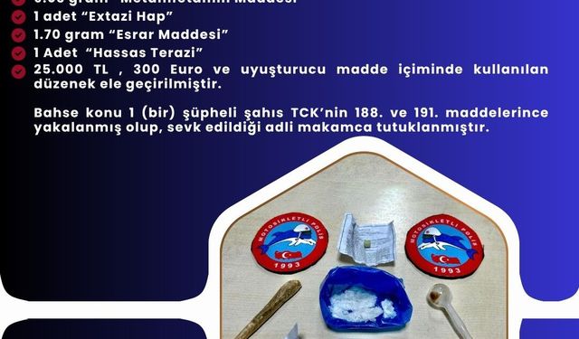 Bingöl’de uyuşturucu operasyonu: 1 şüpheli tutuklandı