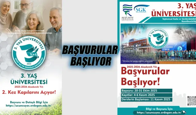 2025-2026 Akademik Yılı "3. Yaş Üniversitesi" başvuruları bugün başlıyor