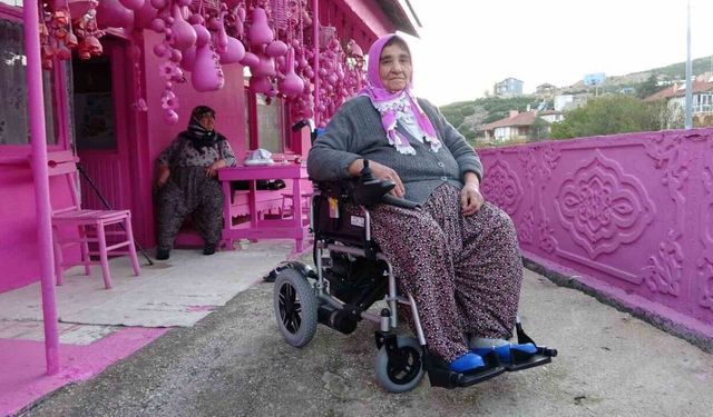 75 yaşına kadar bütün hayatını pembeye boyadı, akülü arabasına gücü yetmedi