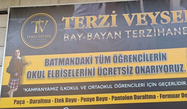 Batmanlı terziden örnek davranış: Yırtık ve sökük okul kıyafetlerini ücretsiz onarıyor