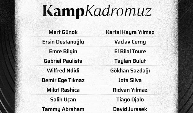 Beşiktaş’ın, Antalyaspor maçı kamp kadrosu belli oldu