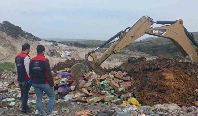 Çanakkale’de hijyenik olmayan şarküteri işletmesinde el konulan ürünler imha edildi