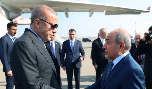 Cumhurbaşkanı Erdoğan, 8 Kasım Zafer Günü kutlamalarına katılmak üzere Azerbaycan’da