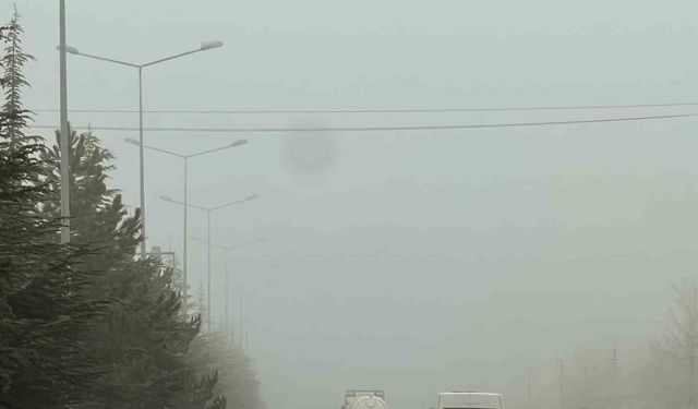 Göksun’da sis etkili oldu
