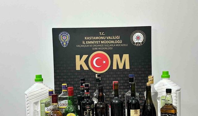 Kastamonu’da 15 şişe el yapımı alkol ele geçirildi