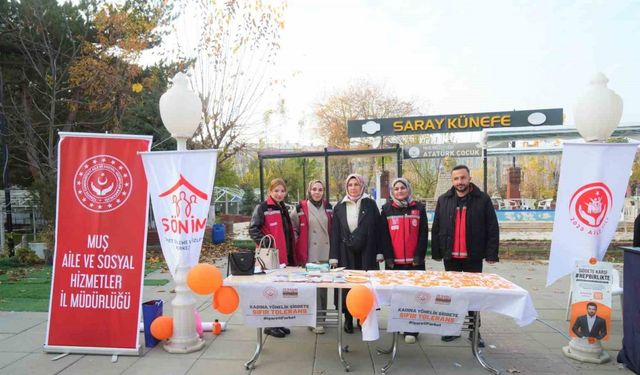 Muş’ta turuncu renkli farkındalık: Şiddete karşı açılan stant yoğun ilgi gördü
