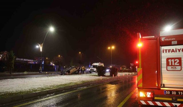 Önce otomobiliyle takla attı, sonra kaza yerinden kaçtı