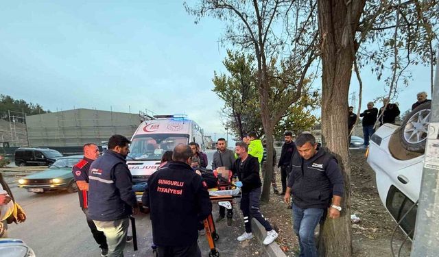 Takla atan otomobil hurdaya döndü: 1 yaralı