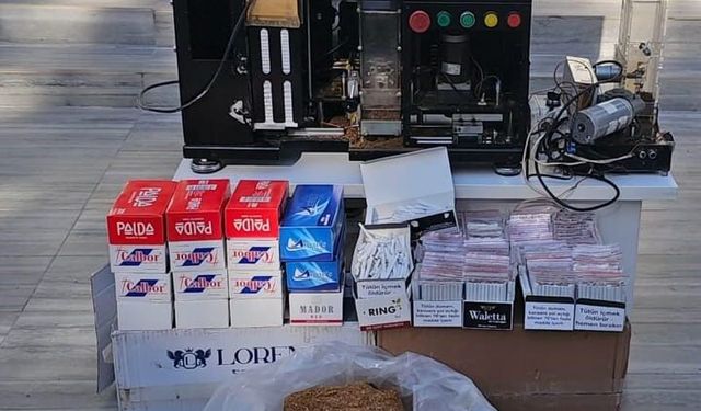 Uşak’ta çok sayıda kaçak makaron ve tütün ele geçirildi