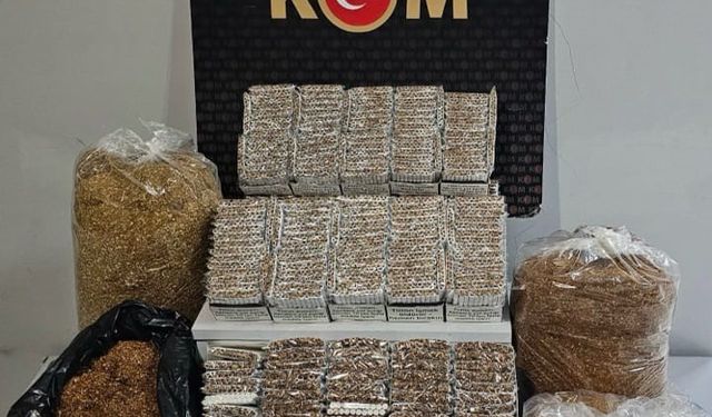 Uşak’ta kaçak tütün ve makaron operasyonu