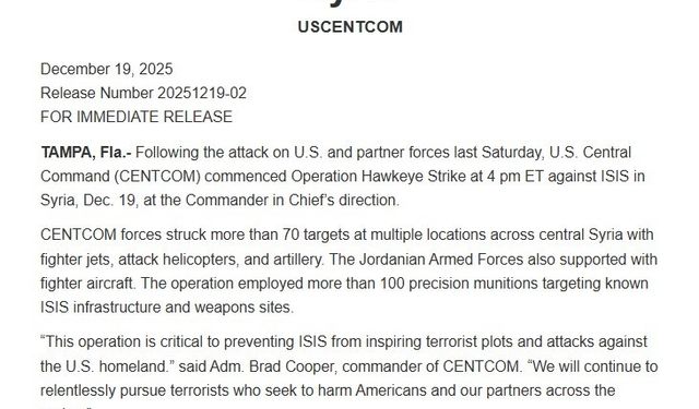 ABD ordusundan operasyon açıklaması: "70’ten fazla DEAŞ hedefi vuruldu"