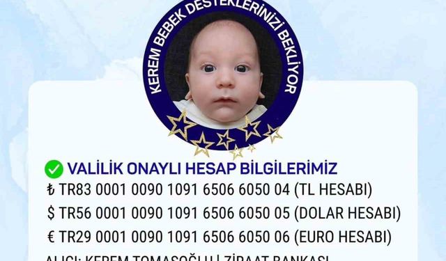 Başkanı Tatık makamında SMA hastası Kerem bebeği ağırladı