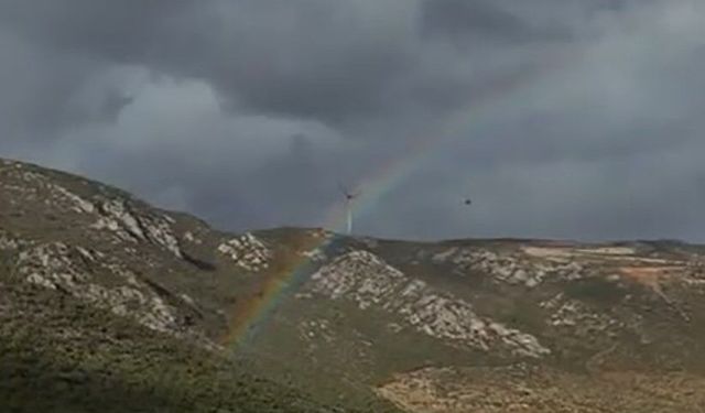 Çocukluk hayali olan gökkuşağının altından dronla geçmeyi denedi