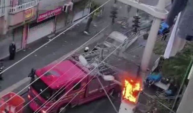 Diyarbakır’da aşırı yüke dayanamayan trafo alev aldı