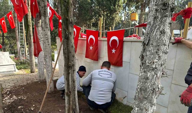 Gebze Şehitliği’nde bakım ve onarım çalışması yapıldı