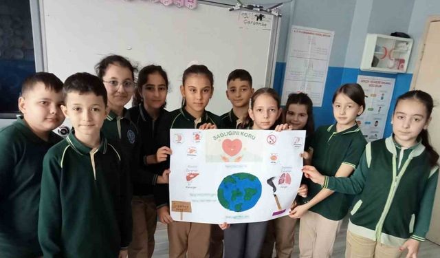 İlkokul öğrencilerinden sağlıklı yaşam mesajı