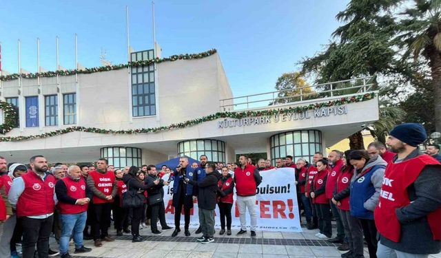 İzmir Büyükşehir işçilerinin eylemi beşinci gününde