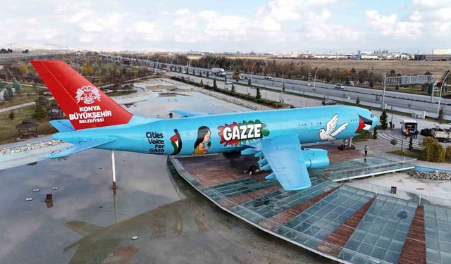 Konya Büyükşehir, şehre gelenleri "Gazze" mesajıyla karşılıyor