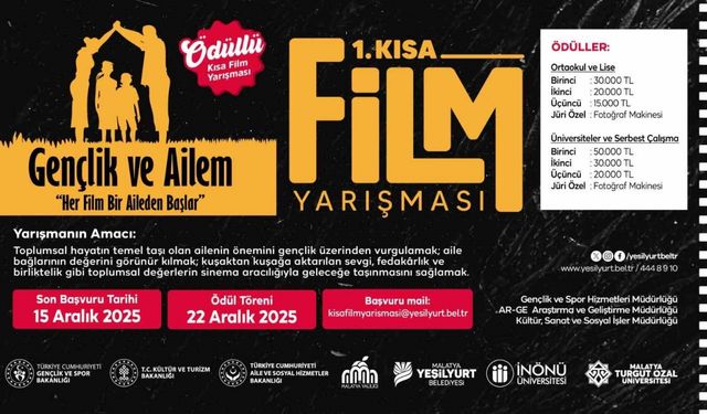 Malatya’da 1. Kısa Film Festivali’nde son başvuru 15 Aralık