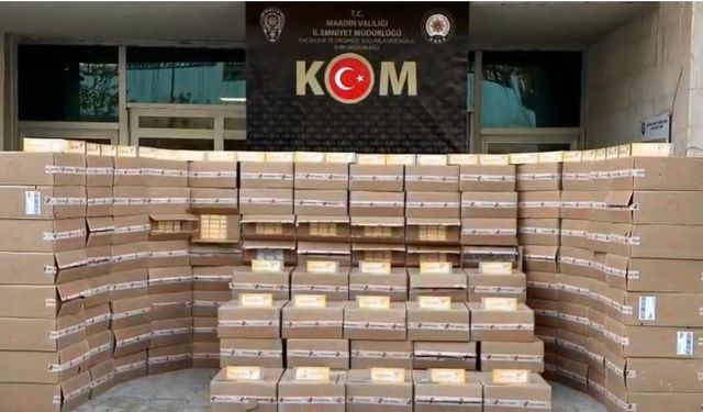 Mardin’de 78 bin paket kaçak sigara ele geçirildi