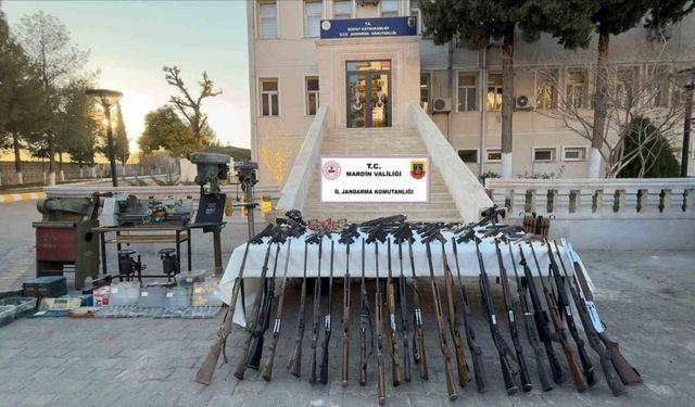 Mardin’de yasa dışı silah imalathanesine baskında çok sayıda silah ele geçirildi