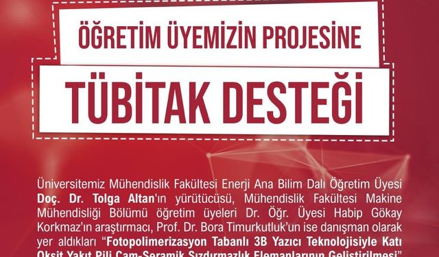 Niğde Ömer Halisdemir Üniversitesi’ne bir TÜBİTAK desteği daha