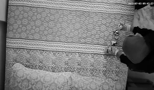 Osmaniye’de yatak odasındaki kameraya yansıyan hırsızlık