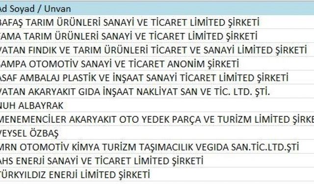 Samsun’un ’vergi yüzsüzleri’ açıklandı