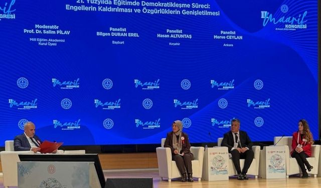 Sınıf öğretmeni Erel II. Maarif Kongresi’nde sunum yaptı