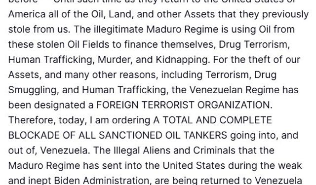 Trump, Venezuela rejiminin "Yabancı Terör Örgütü" olarak tanımlandığını açıkladı
